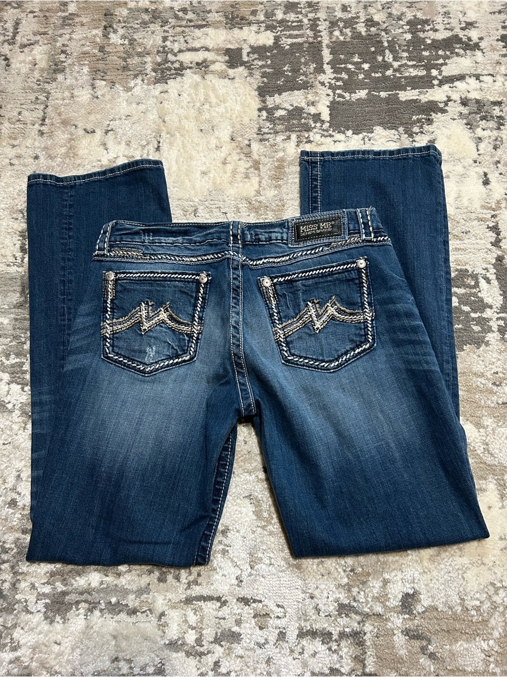 Miss Me Blue Bootcut Jeans with Embroidered Back Pockets